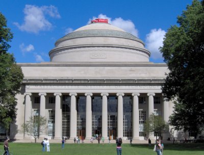 Fire truck on top of MIT's Great Dome