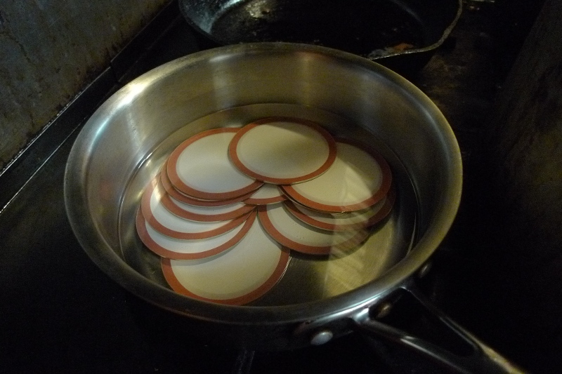 sterilizing the jar lids