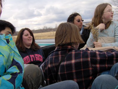 Ten people in a pickup truck